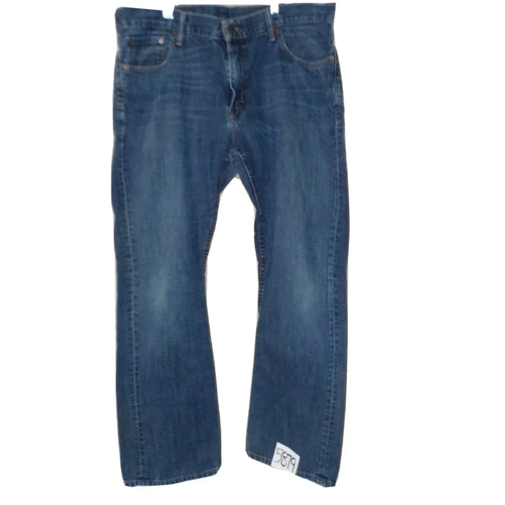 Levis Mens Straight Leg Blue Denim Work Jeans